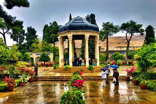 Hafez tomb is surrounded by a garden in Shiraz- city tours 