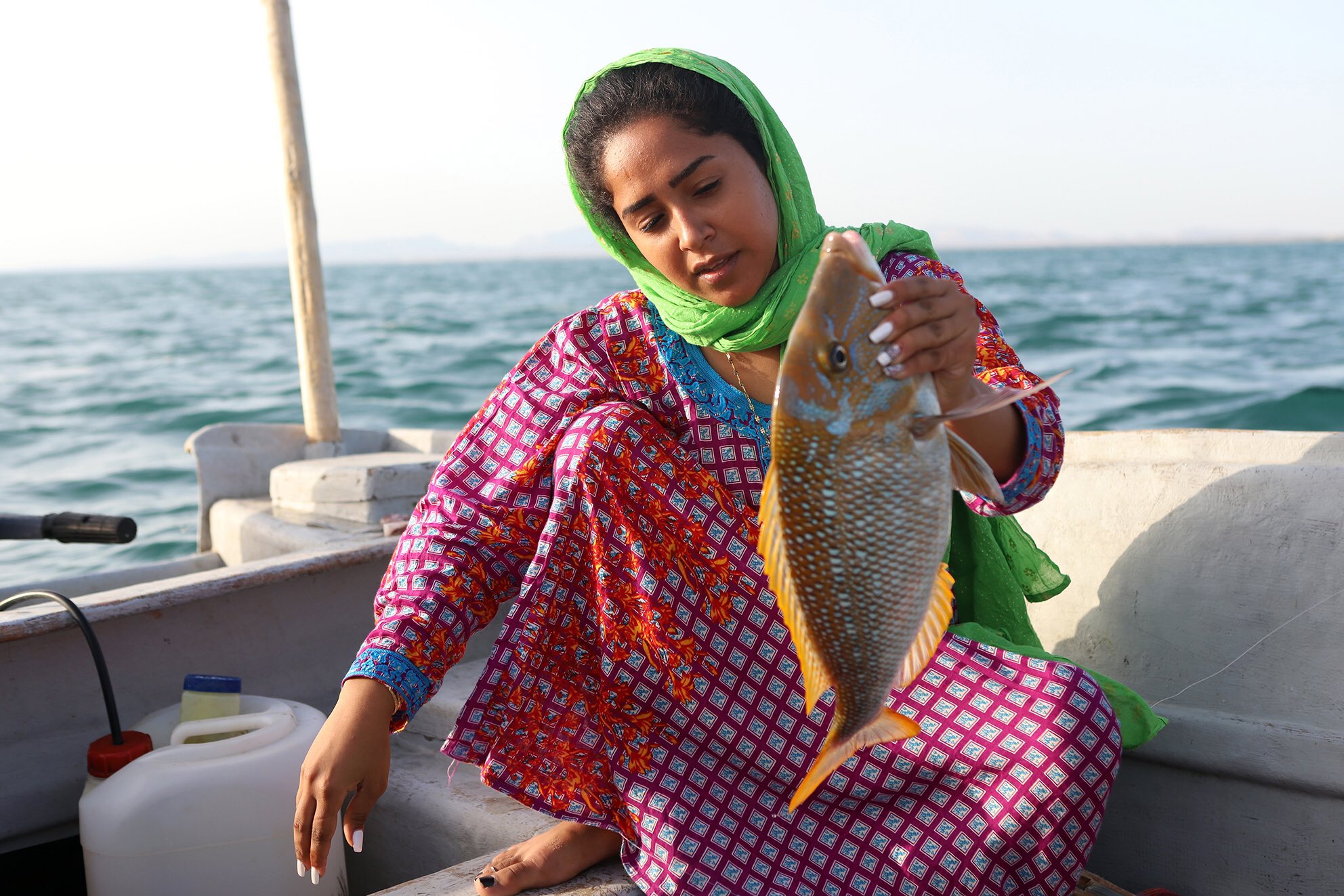Hengam island women fishing bandari life