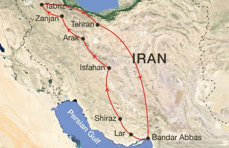 11oriental bazaar Iran tour map travelartin.com